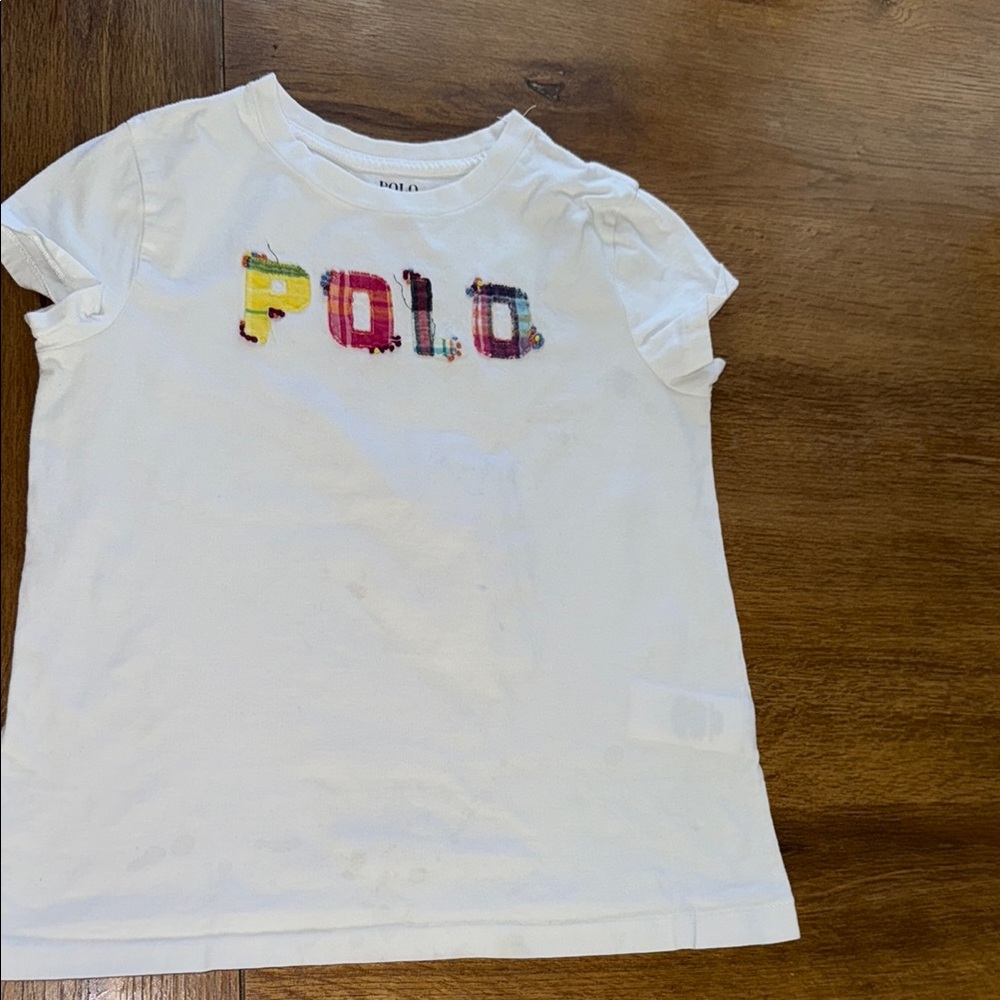 Polo by Ralph Lauren White Tee Colorful Logo Short Sleeve